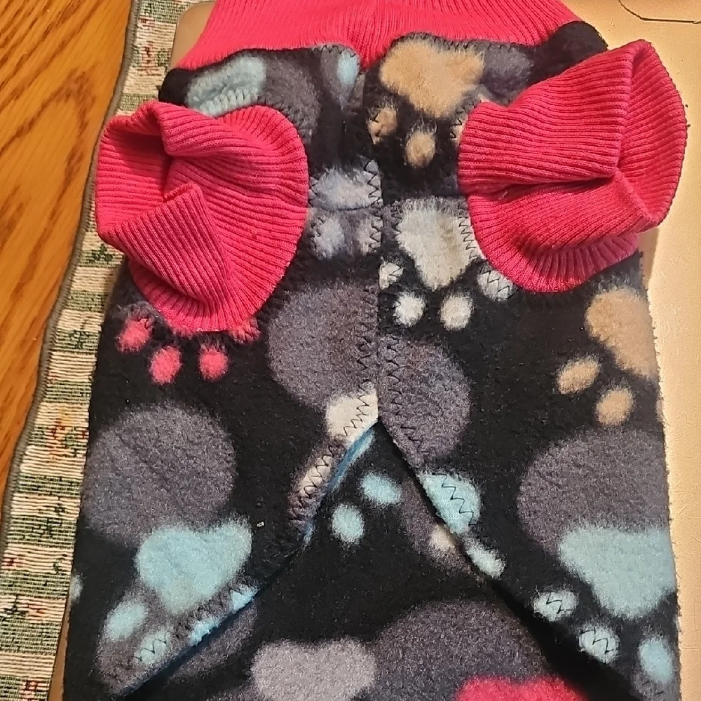 Paw Print Colorful Pet Sweater Size SMALL